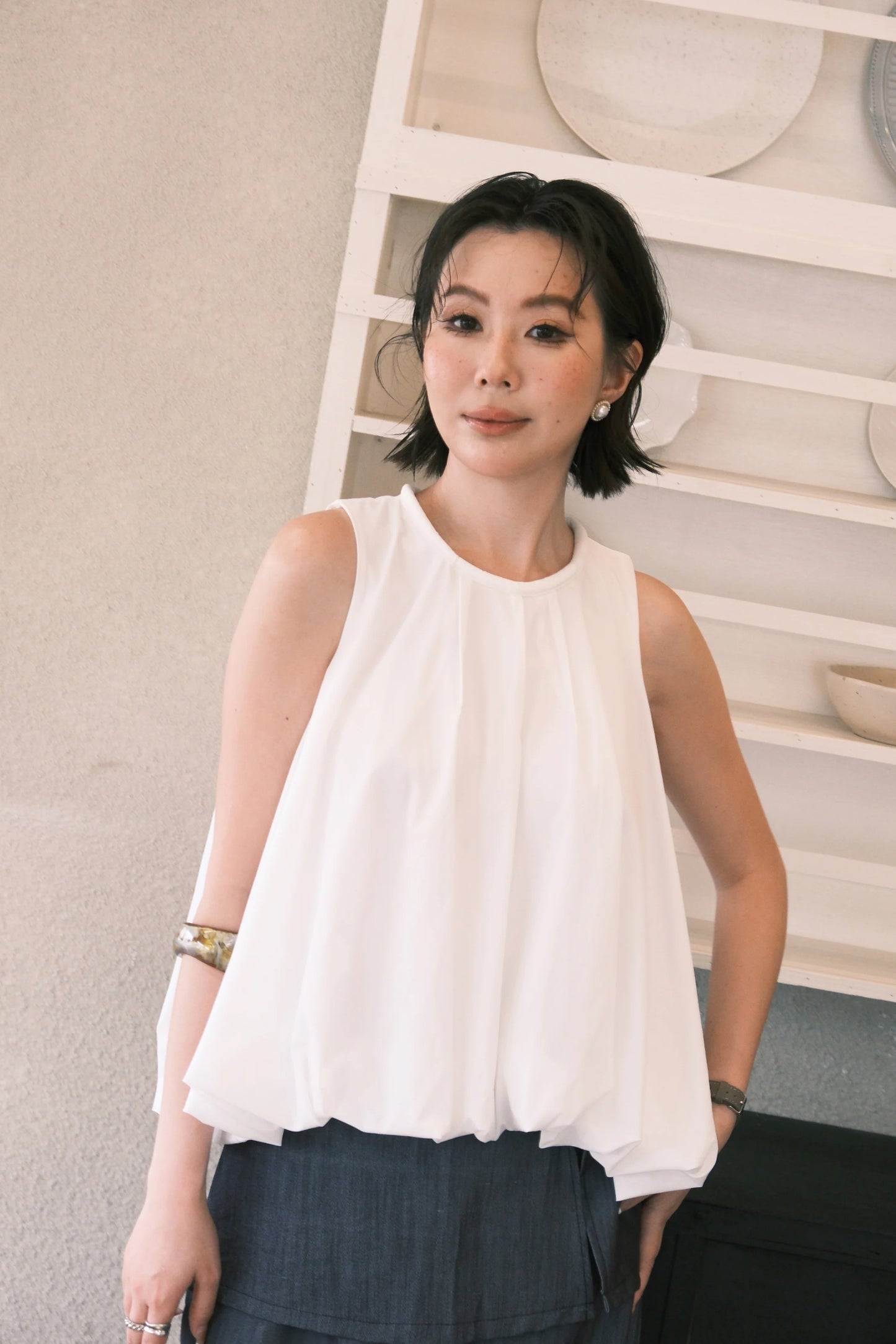 Skye Bubble Top in White