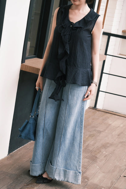 Amélie Denim Palazzo Pants