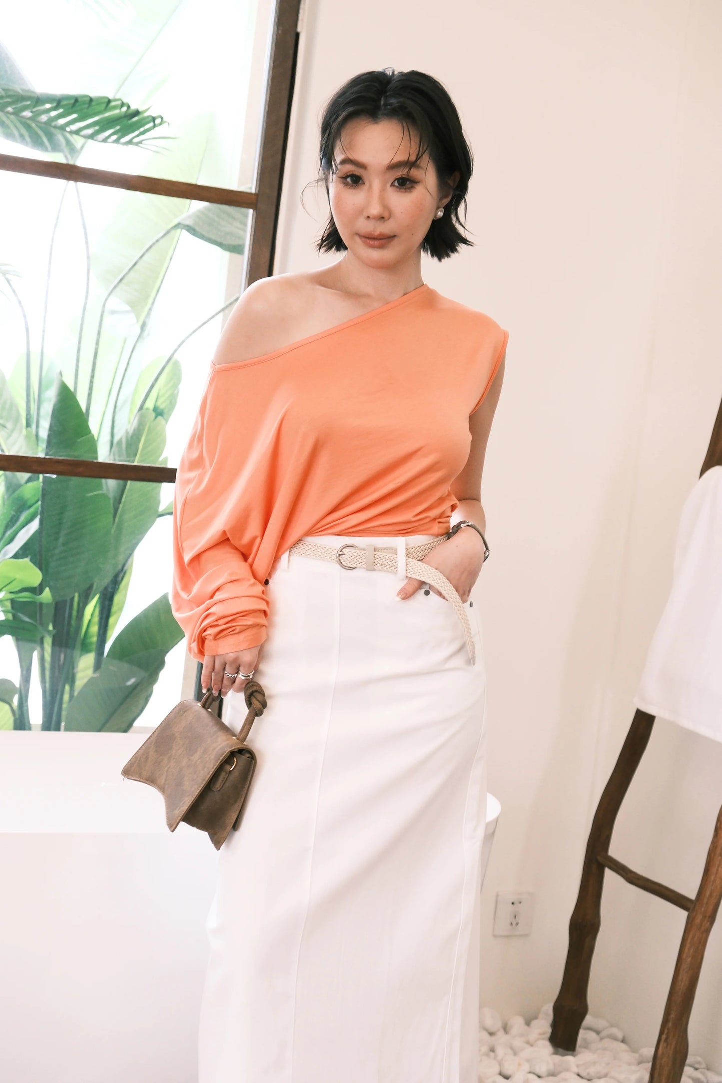 Soleil Asymmetrical Top in Orange