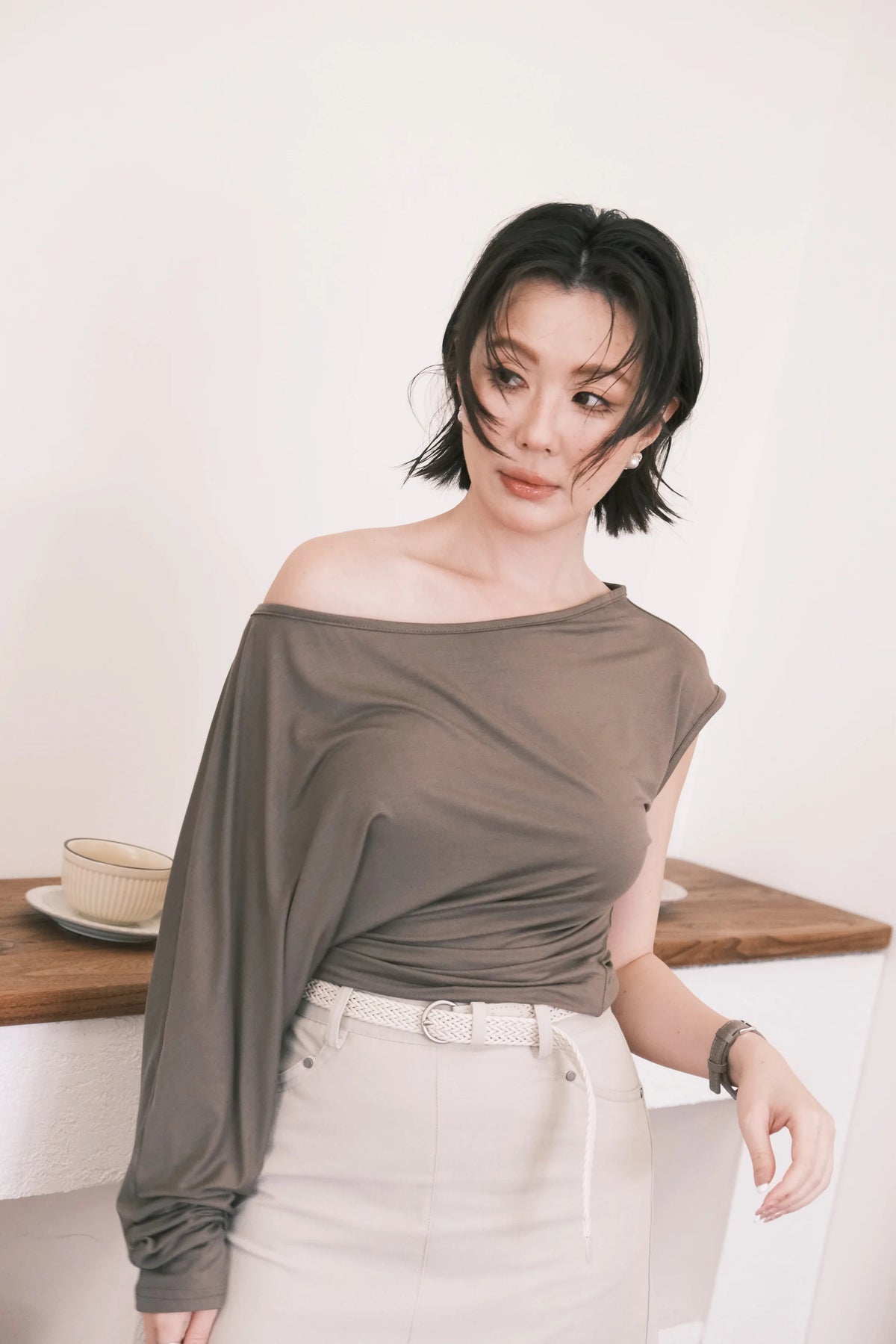 Soleil Asymmetrical Top in Green
