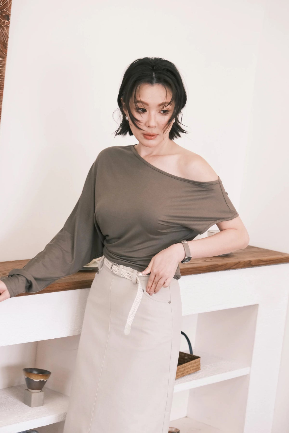 Soleil Asymmetrical Top in Green