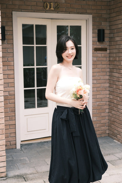 Elara Strapless Midi Dress