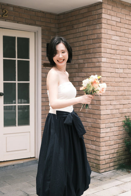 Elara Strapless Midi Dress