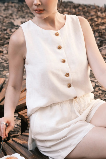 Amélie Linen Vest/ Shorts