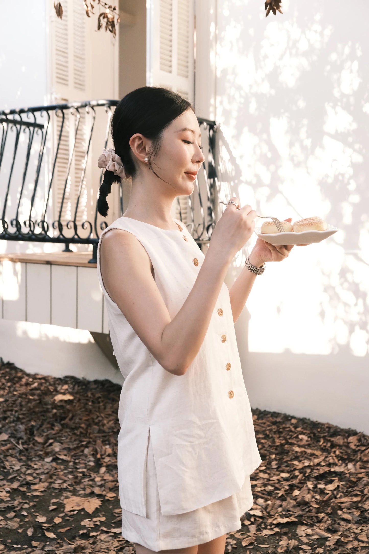 Amélie Linen Vest/ Shorts