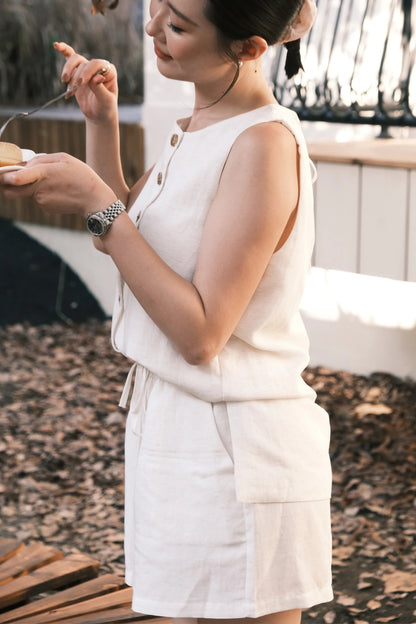 Amélie Linen Vest/ Shorts