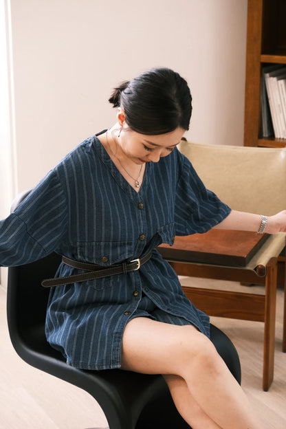 Noiré Textured Denim Two-Piece Set