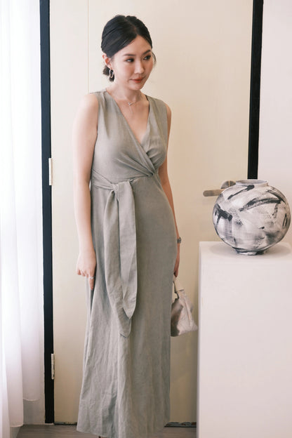 Seren Draped Maxi Dress In Green