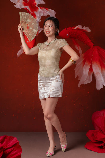 Isadora Bamboo Skort in Ivory