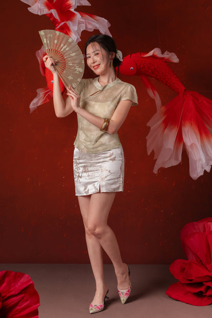 Isadora Bamboo Skort in Ivory