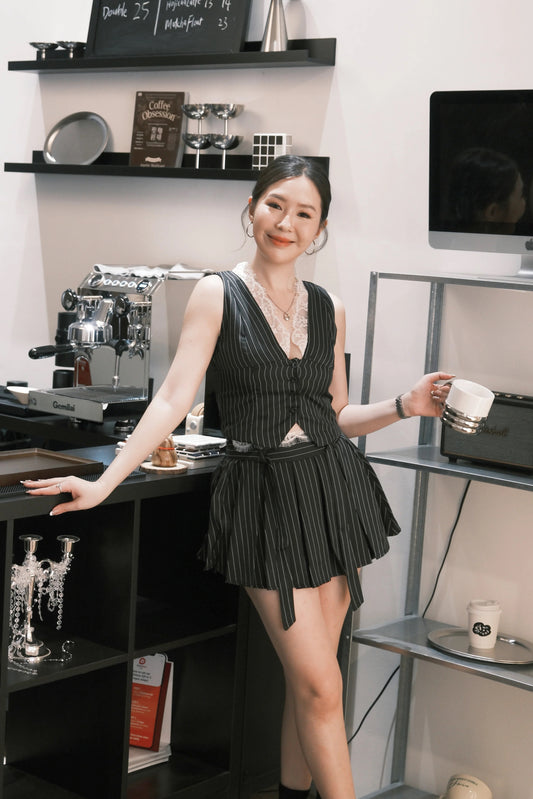 Valerie Pinstripe Vest Set