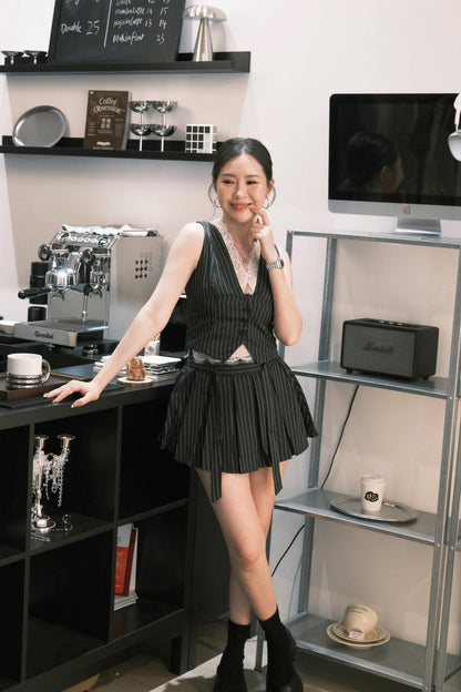 Valerie Pinstripe Vest Set