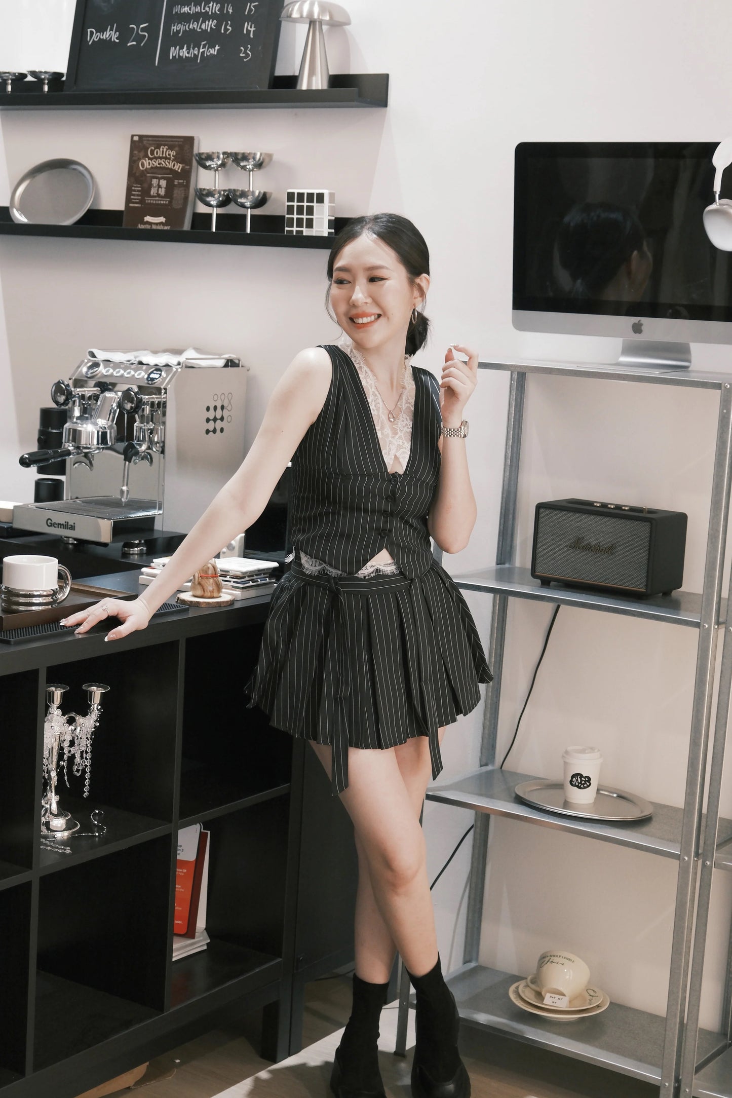Valerie Pinstripe Vest Set