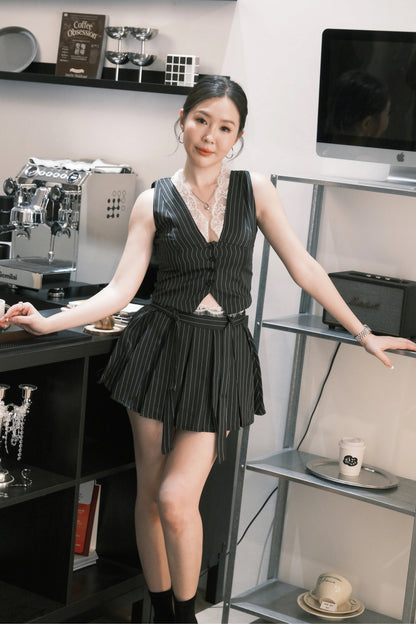 Valerie Pinstripe Vest Set