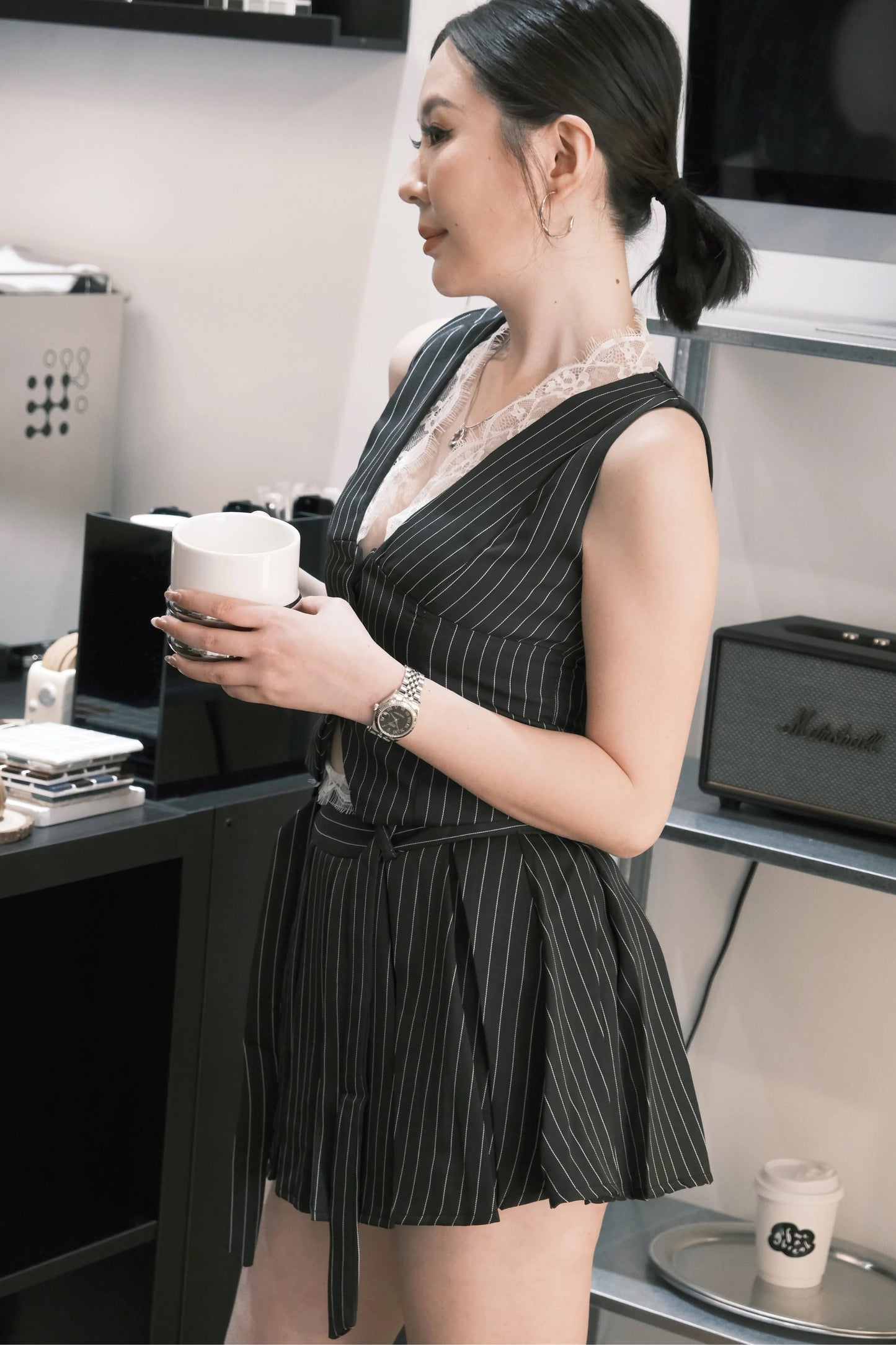 Valerie Pinstripe Vest Set