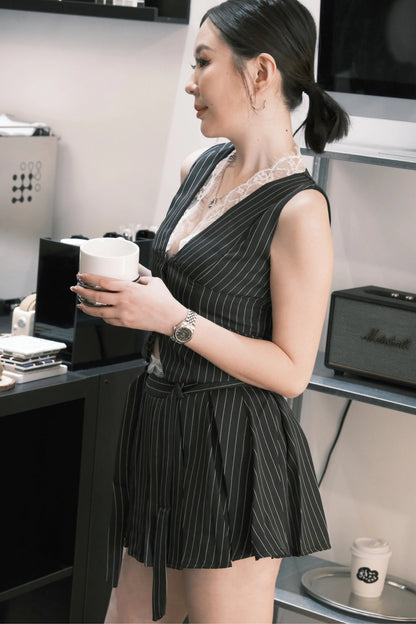 Valerie Pinstripe Vest Set