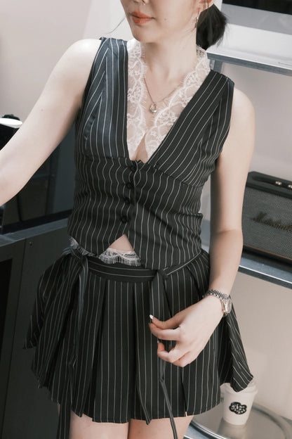 Valerie Pinstripe Vest Set
