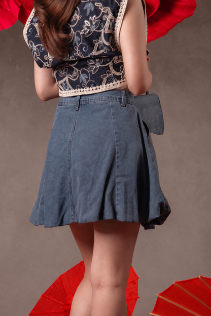 Tessa Denim Skirt in Mid Blue