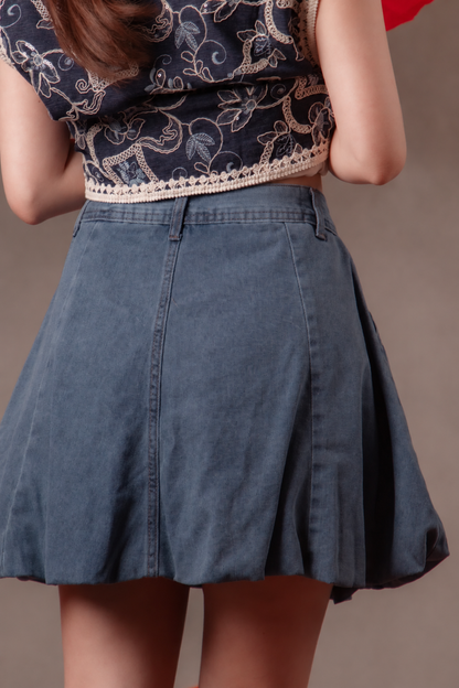 Tessa Denim Skirt in Mid Blue