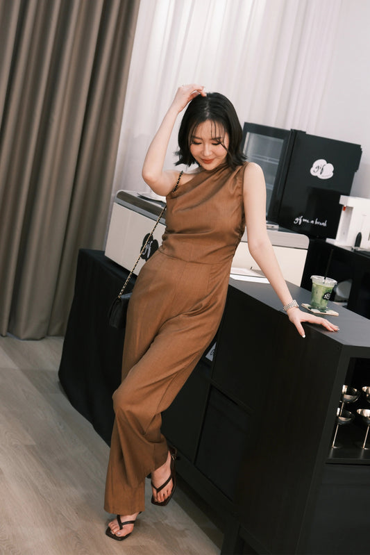 Clémence Luxe One-Shoulder Jumpsuit