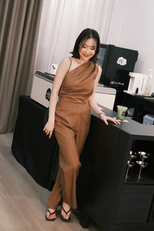 Clémence Luxe One-Shoulder Jumpsuit