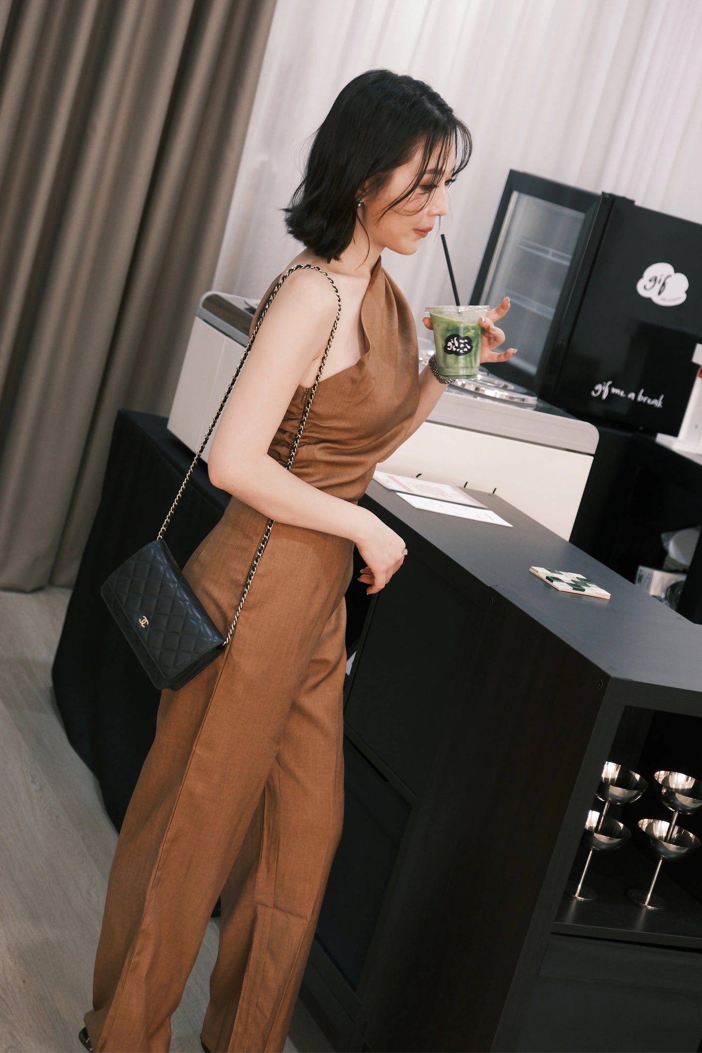 Clémence Luxe One-Shoulder Jumpsuit