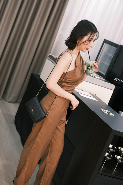 Clémence Luxe One-Shoulder Jumpsuit