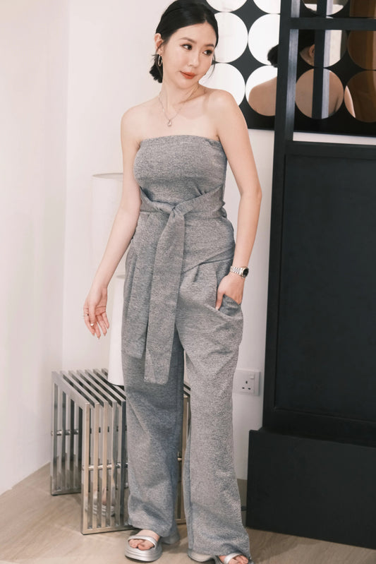 Celine Tie-Waist Jumpsuit Set