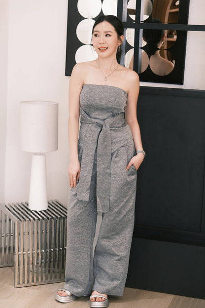 Celine Tie-Waist Jumpsuit Set