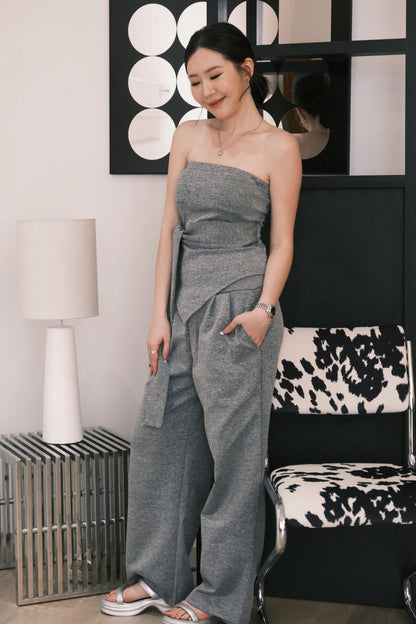 Celine Tie-Waist Jumpsuit Set
