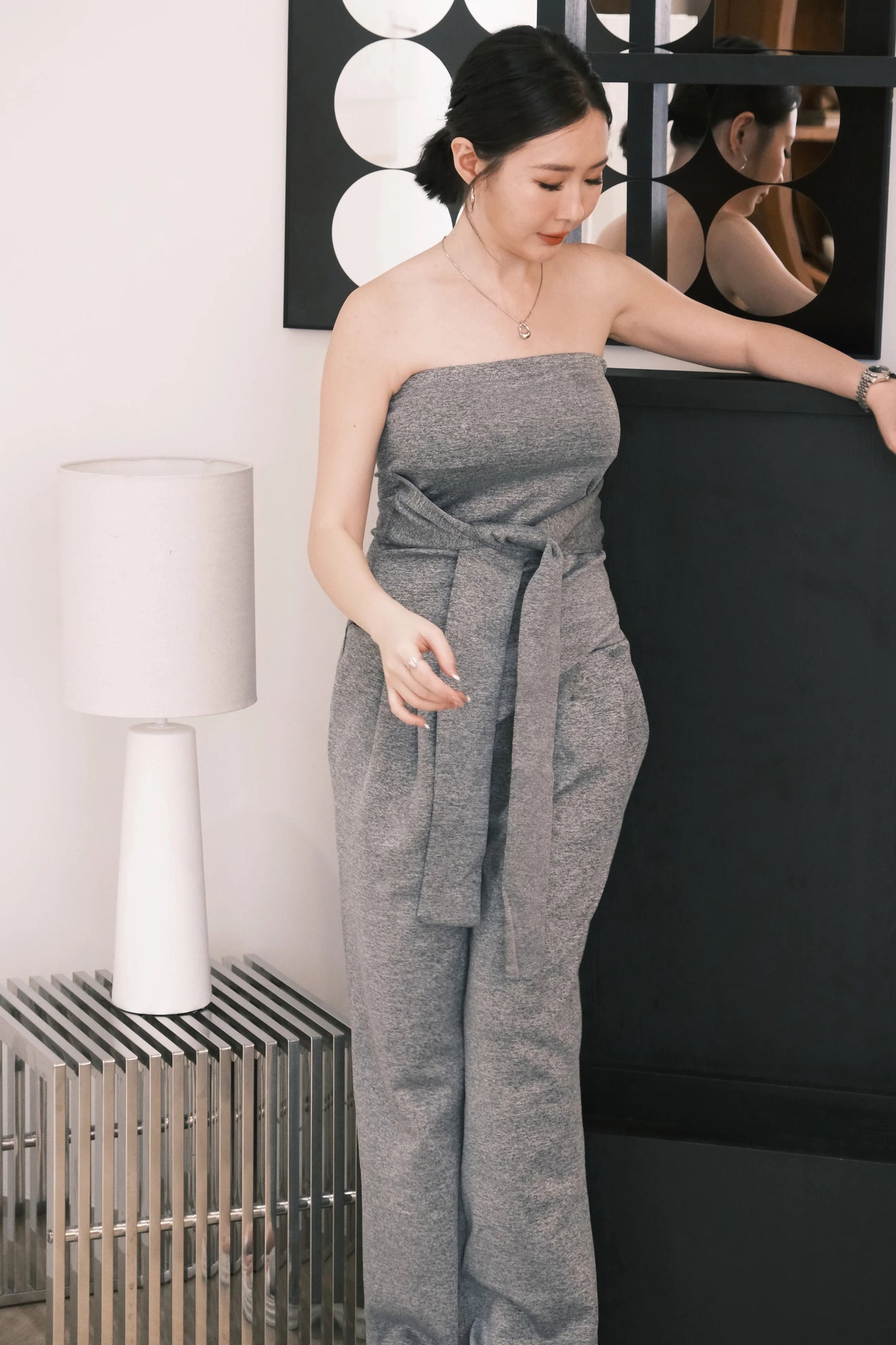 Celine Tie-Waist Jumpsuit Set