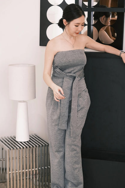 Celine Tie-Waist Jumpsuit Set