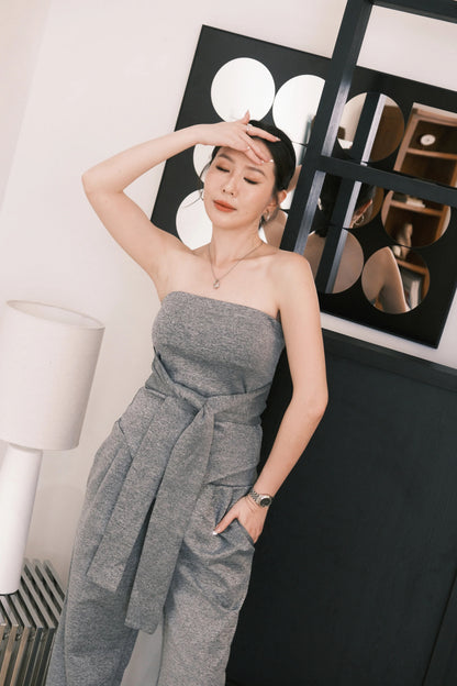 Celine Tie-Waist Jumpsuit Set