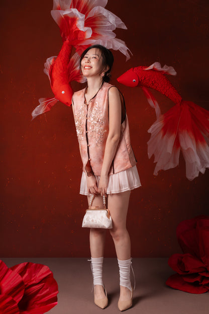 Juliette Pleated Mini Skirt in Blush Pink