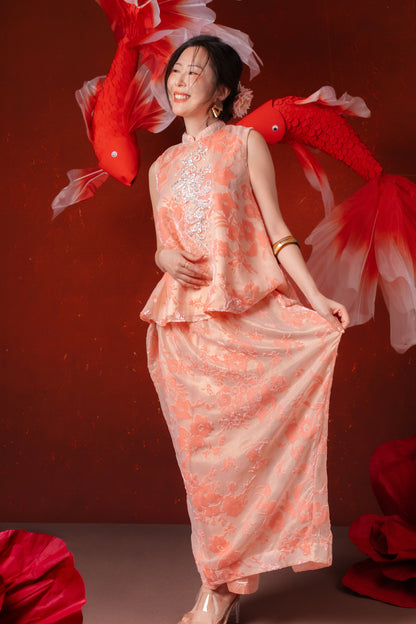 Celia Blossom Maxi Skirt in Blush Pink