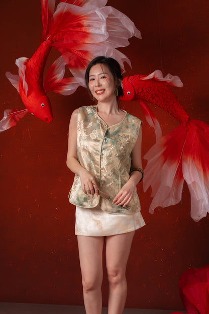 Clarissa Cloudprint Skort in Ivory