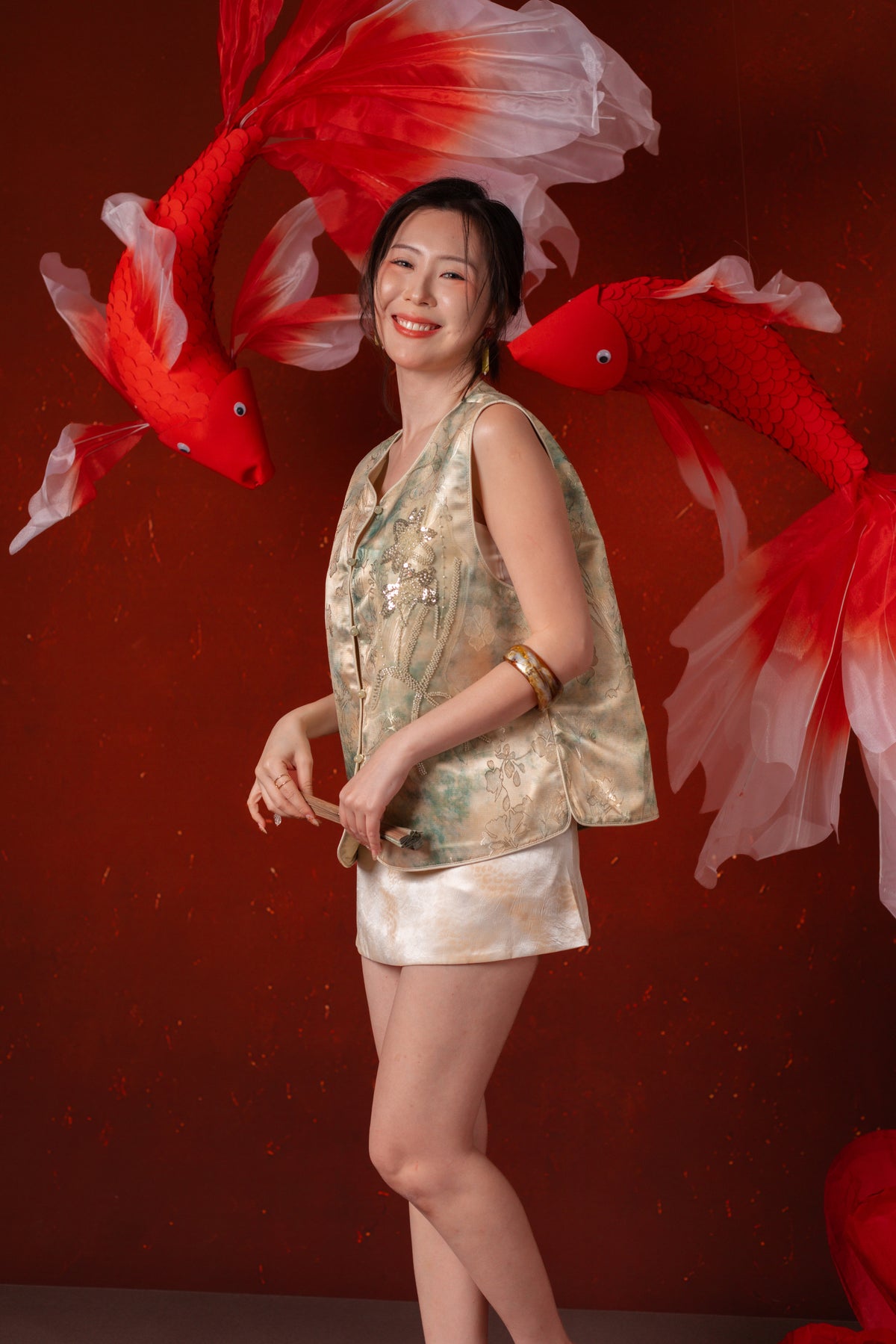 Clarissa Cloudprint Skort in Ivory