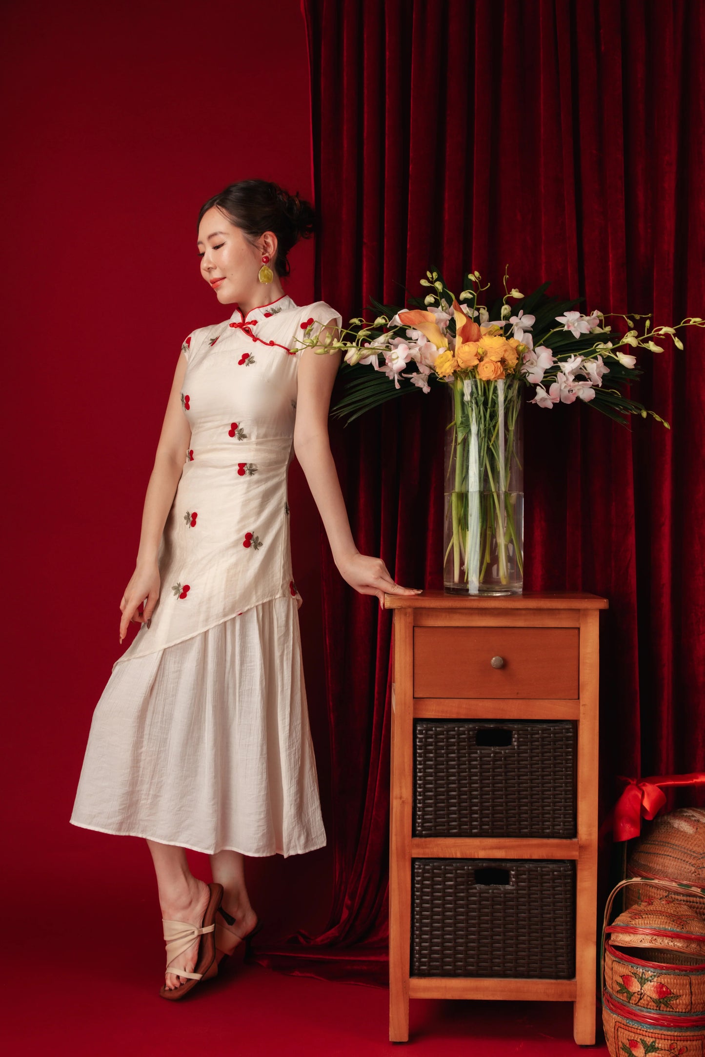 Elara Blossom Embroidered Dress