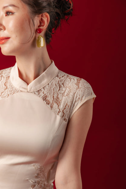Ivory Grace Lace Cheongsam Dress (In-Stock)