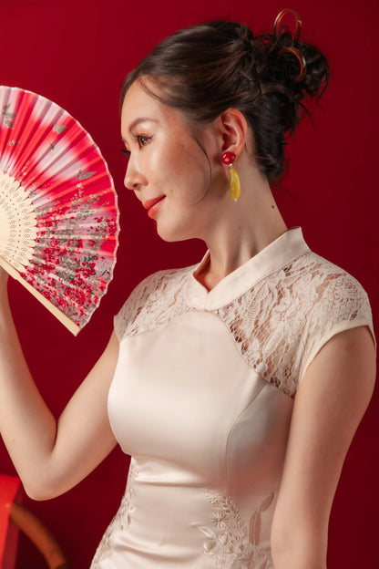 Ivory Grace Lace Cheongsam Dress (In-Stock)