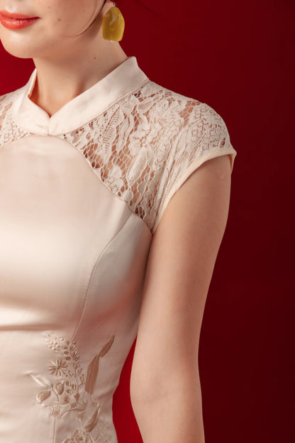 Ivory Grace Lace Cheongsam Dress (In-Stock)