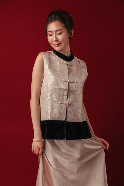 Luna Noir Brocade Vest