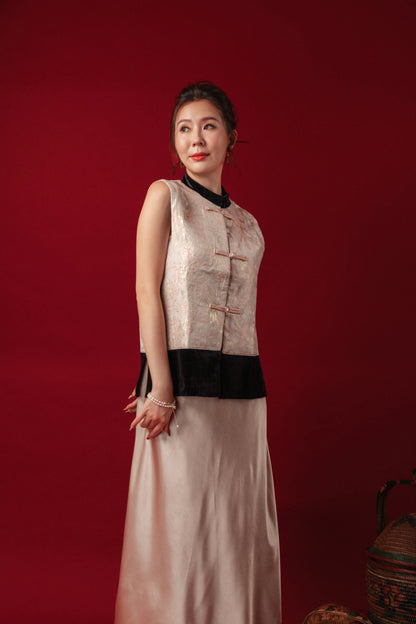 Luna Noir Brocade Vest