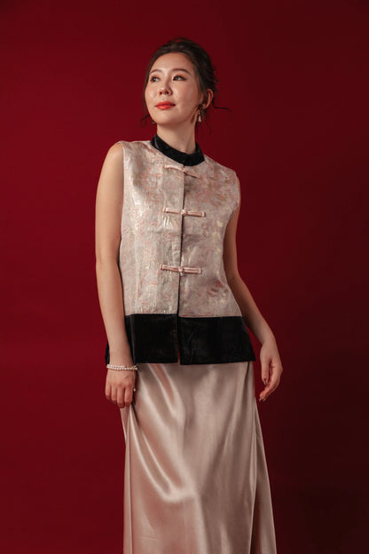 Luna Noir Brocade Vest