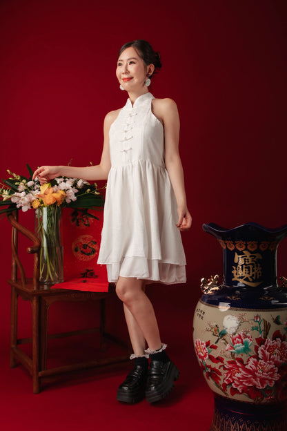 Luna Petal Mini Cheongsam Dress