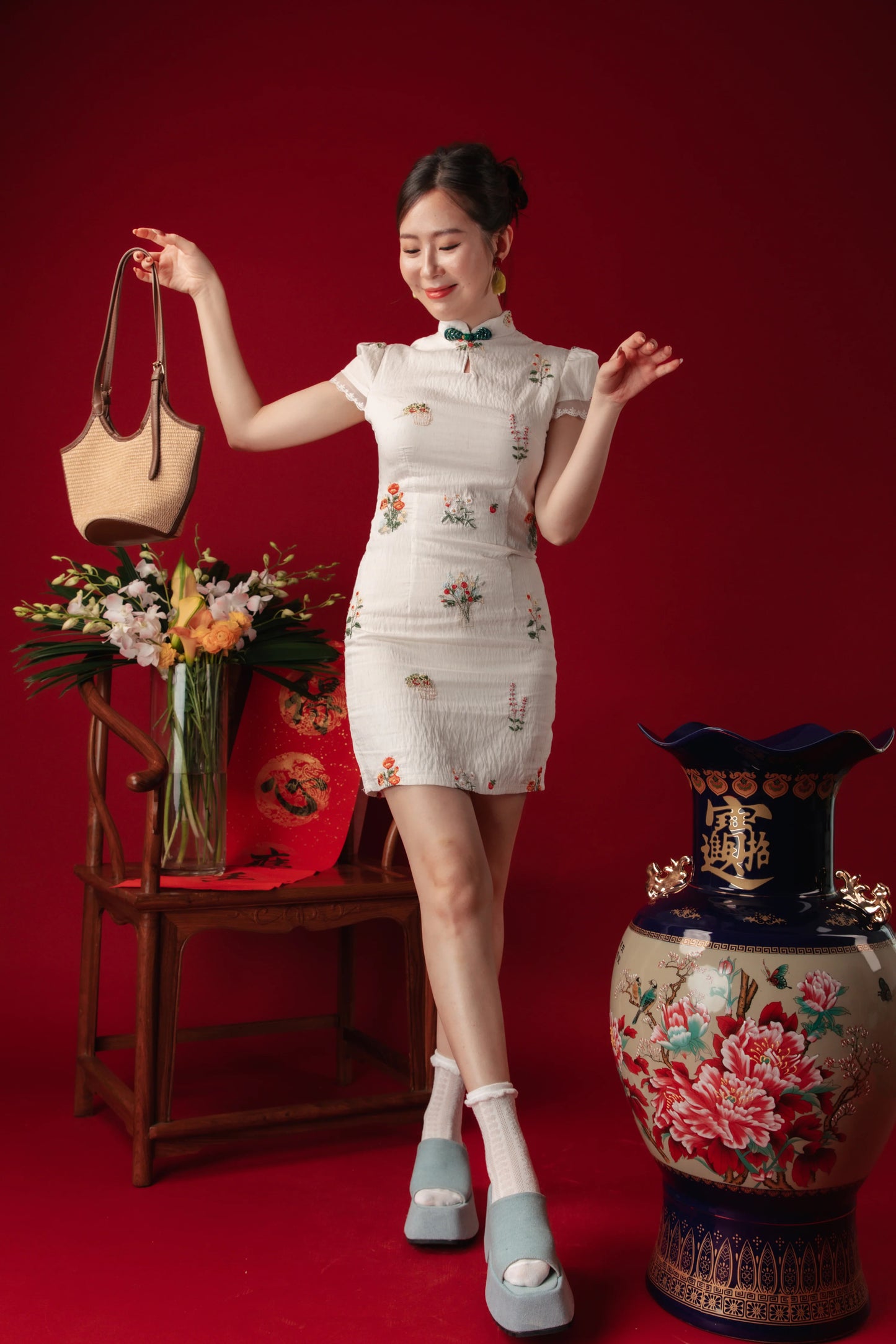 Ivy Garden Embroidered Cheongsam Dress (In-Stock)