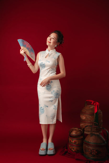 Isabelle Porcelain Cheongsam Dress (In-Stock)