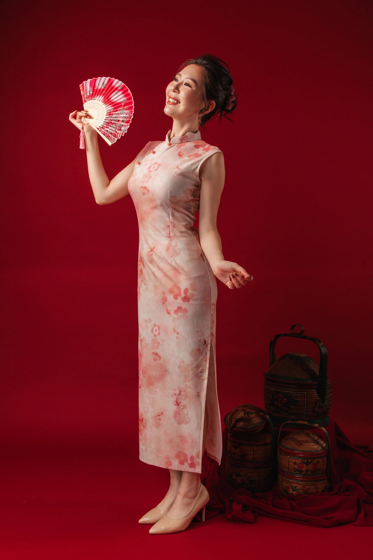 Liana Floral Velvet Cheongsam Dress