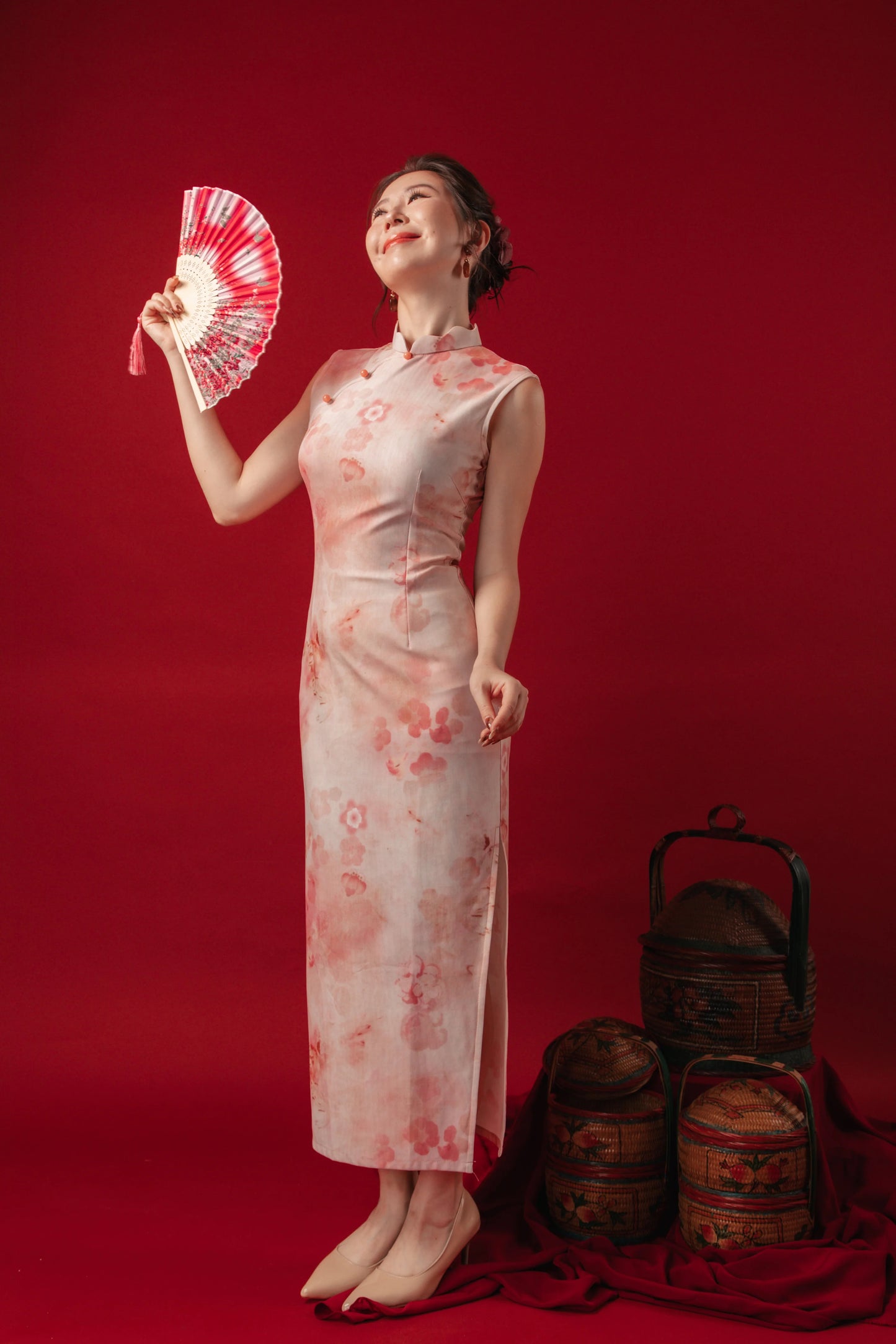 Liana Floral Velvet Cheongsam Dress