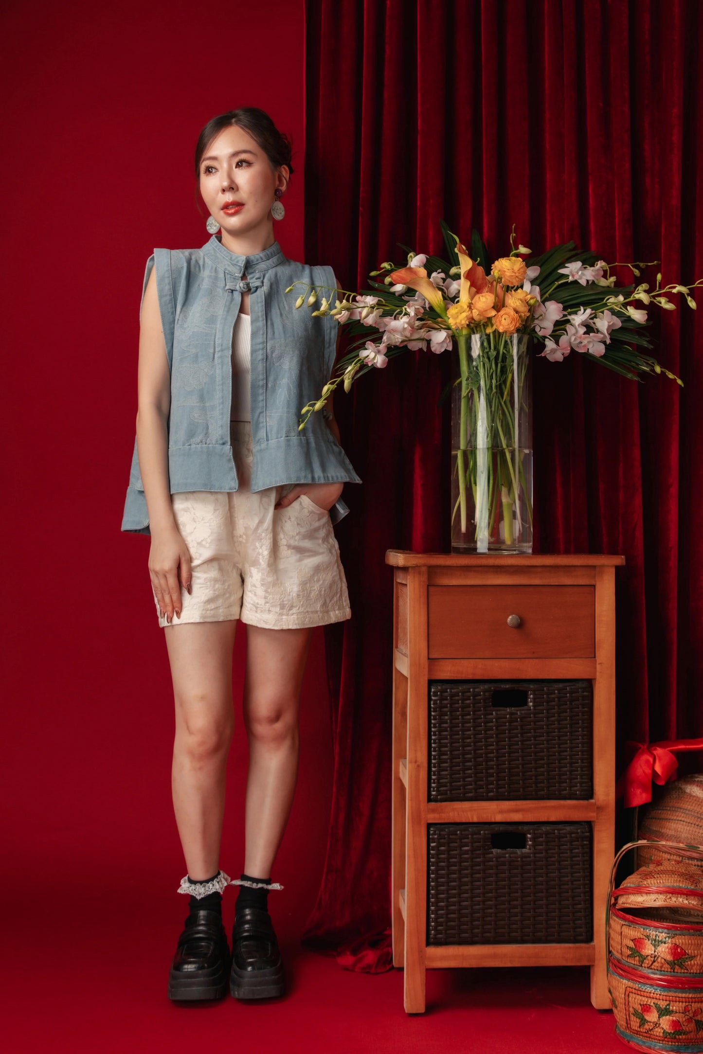 Azure Cloud Denim Tang Vest